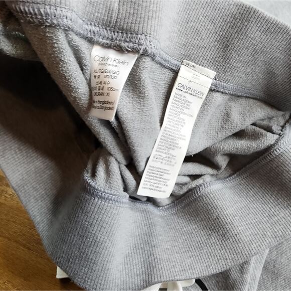 Calvin Klein Joggers Womens XL French Terry Gray Ribbed Cuffs Pockets Logo New - Picture 4 of 9